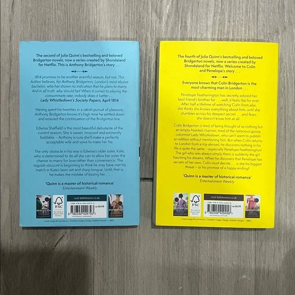 Bridgerton Paperback Books Set of Two: Books 1 & 2 - Picture 2 of 3
